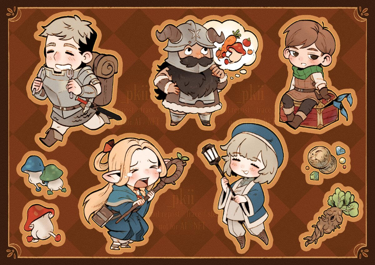 dungeon meshi sticker sheet