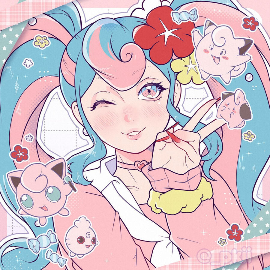 fairy pokemiku square print