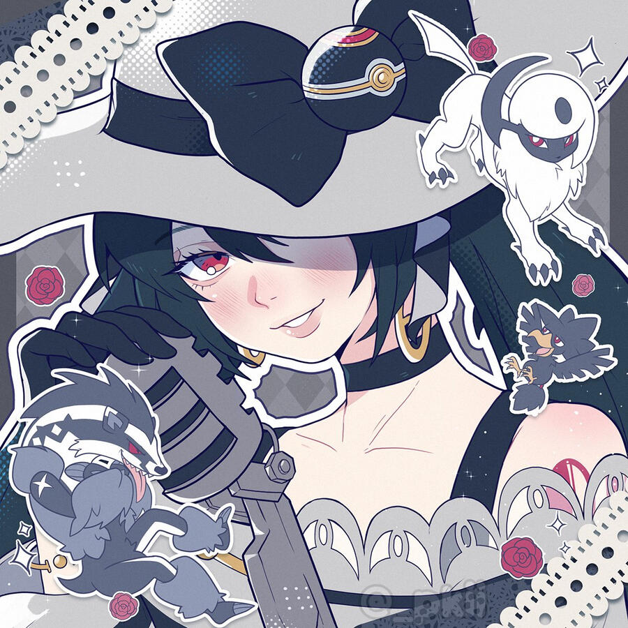 dark pokemiku square print