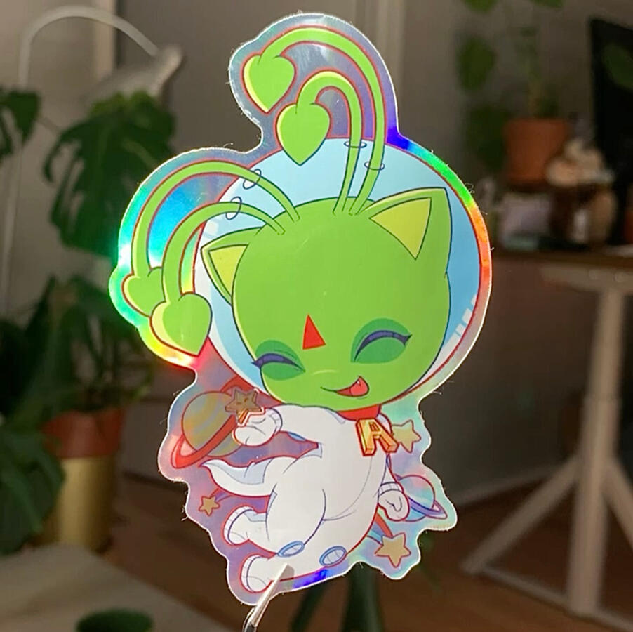 alien aisha holo sticker